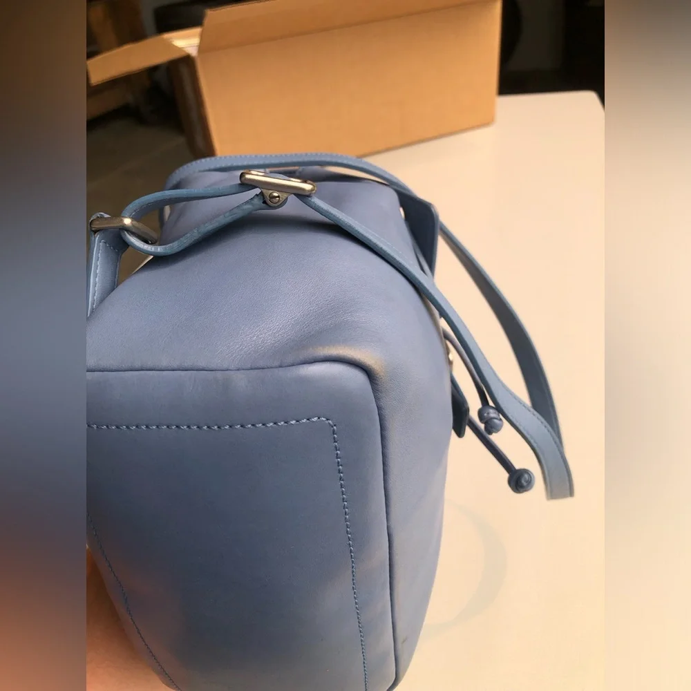 Vintage COACH Legacy West Small Backpack #9858 Sky Blue Leather with hangtag